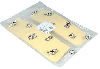 Gouda kaassneetjes 10x10cm 48+ 1kg koetjes foliekaas vers