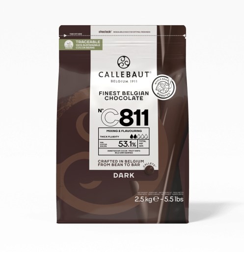 Callebaut callets chocolade puur (C811) 2,5kg (54% cacao)