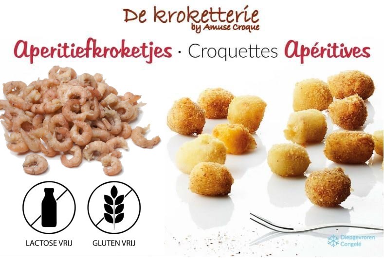 Apero glutenvrij lactosevrij garnaalkroketje 40x16g