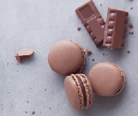 26532 - Mini macarons chocolade 240x11g Mini macarons chocolade 240x11g