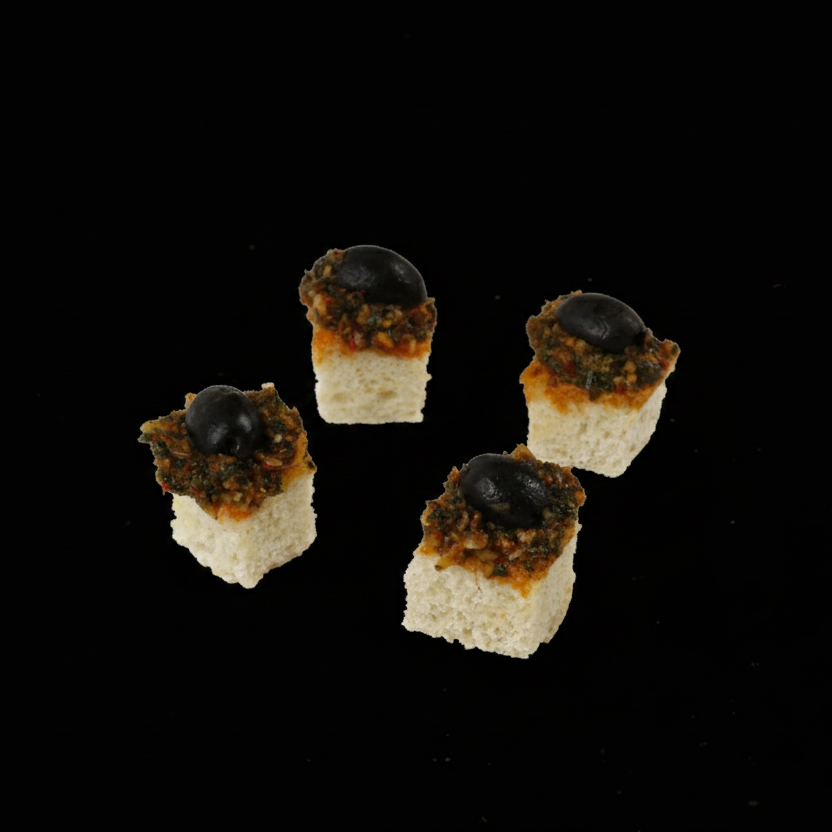 Minifocaccias zwarte olijven 108x10g