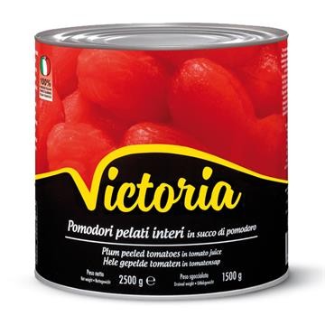 Victoria hele gepelde tomaten 2,5kg blik